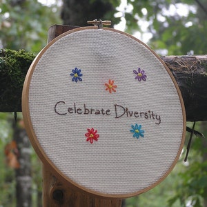 Celebrate Diversity Embroidery in Rainbow Colors image 4