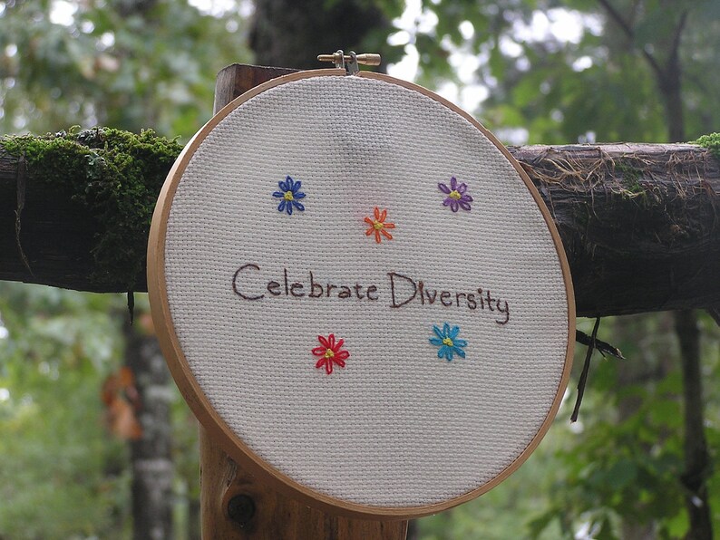 Celebrate Diversity Embroidery in Rainbow Colors image 4