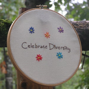 Celebrate Diversity Embroidery in Rainbow Colors image 5