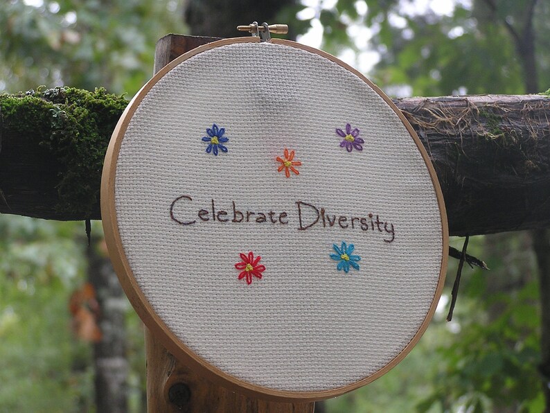 Celebrate Diversity Embroidery in Rainbow Colors image 5