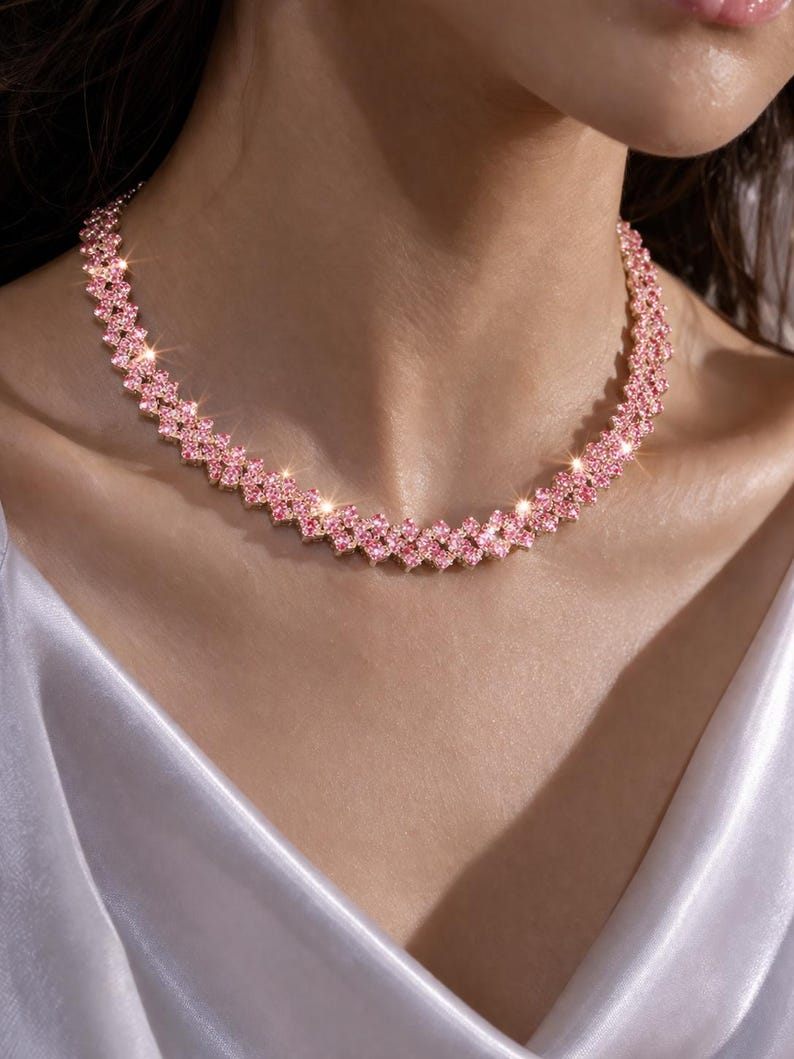 Crystal Choker Necklace, Bridal Rhinestone Choker, Wedding Necklace, Sparkly Statement Jewelry, Bridesmaid Gift, Prom Necklace image 18