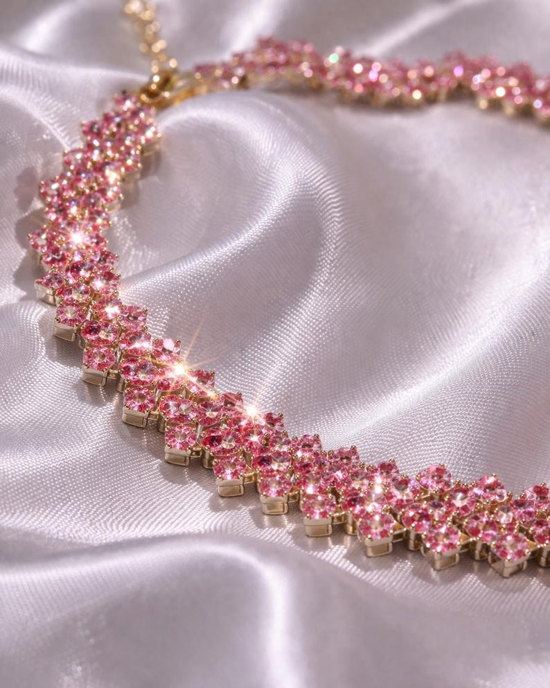Crystal Choker Necklace, Bridal Rhinestone Choker, Wedding Necklace, Sparkly Statement Jewelry, Bridesmaid Gift, Prom Necklace image 17