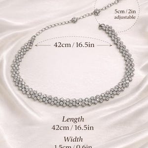 Crystal Choker Necklace, Bridal Rhinestone Choker, Wedding Necklace, Sparkly Statement Jewelry, Bridesmaid Gift, Prom Necklace image 6