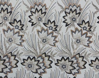 Navy Blue Multi Color Beaded Fabric, Luxury Star Design Beads and Sequins Lace By Yard