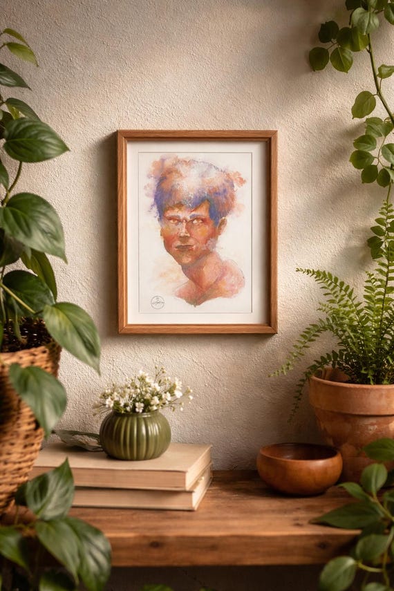 Narquois - Portrait artistique – Tirage d’art aquarelle expressif | Impression murale portrait contemporain