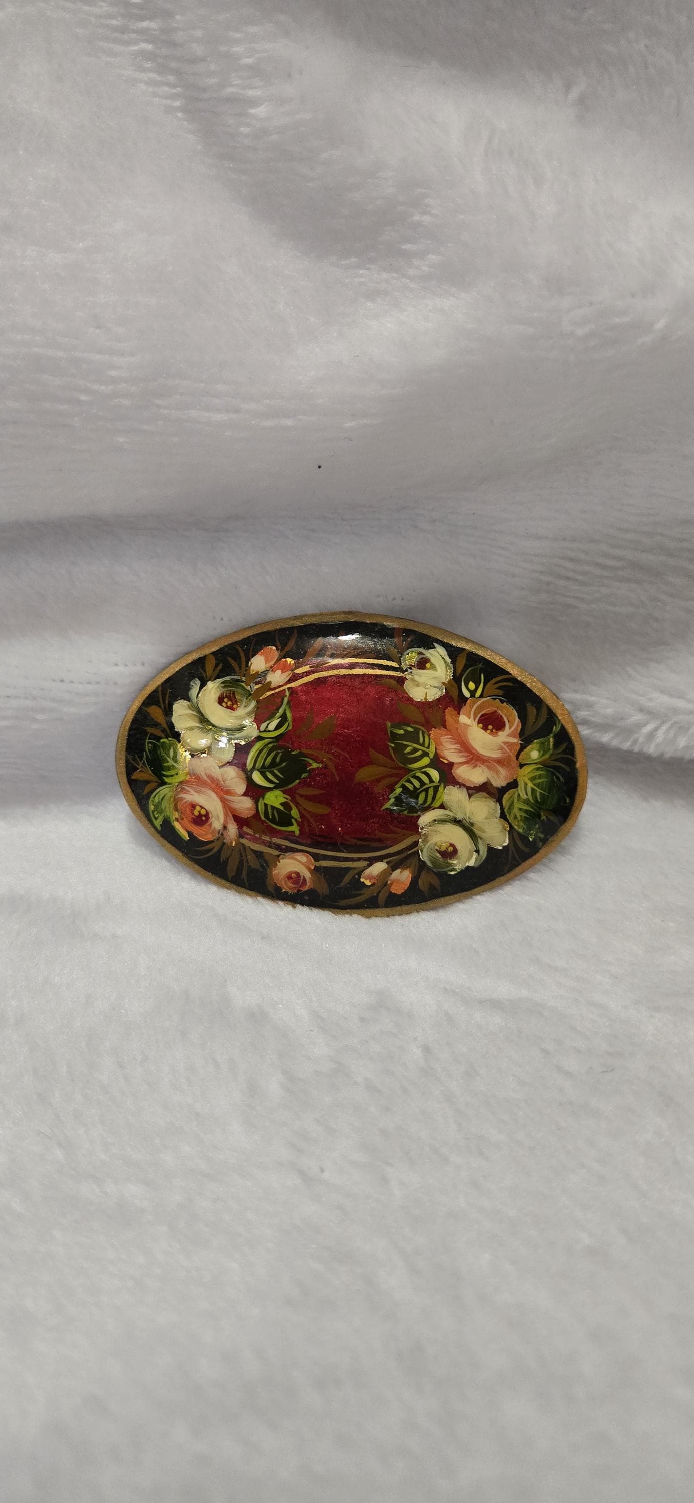 Hand Painted Vintage Russian Brooch - Etsy