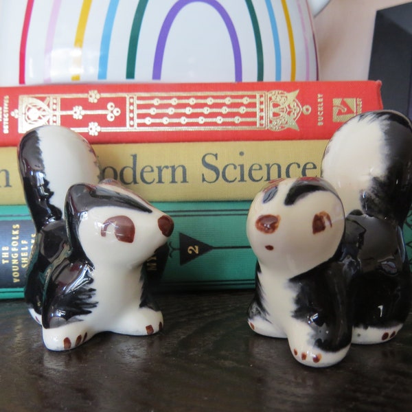 Vintage Japan Ceramic Skunk Figurines Etsy