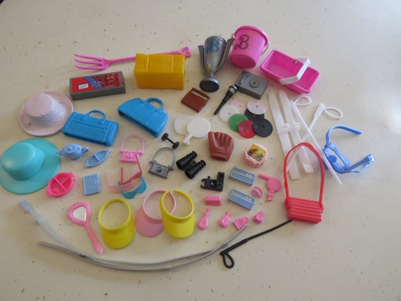 Vintage Barbie Doll Colorful Accessories / Barbie Record - Etsy