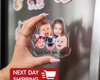 Personalized Baby Face Photo Magnet, Custom Mothers Day Gifts for Grandma, Custom Photo Acrylic Magnet, Grandma Gift from Grandkids