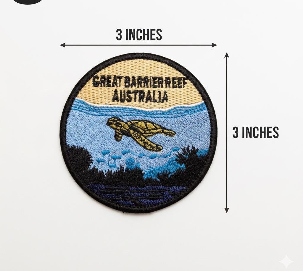 Patch Ree Great Barrier Reef Australia Patch Iron on or Sew on Travel Souvenir ...