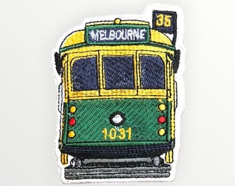 Melbourne Iron On Patch - Australia Travel Souvenir - City Circle Tram Badge - Sew On Embroidered Gift - Victoria Streetcar Transit Art