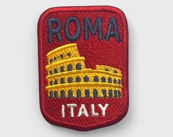 Roma Italy Travel Patch - Embroidered Rome Souvenir Iron On / Sew On - Italian Vacation Gift - 3 Inch