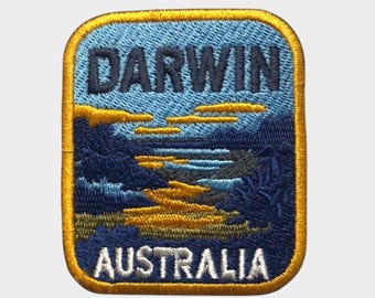 Darwin Australia Patch 3" - Embroidered Northern Territory Souvenir - Outback Travel Badge - Iron On Sew On Adventure Gift Art Decor