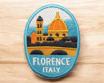 Florence Patch - Italy Duomo Cathedral Souvenir - Italian Travel Embroidered Iron On / Sew On Badge - Renaissance Art Travel Gift - 3 Inch
