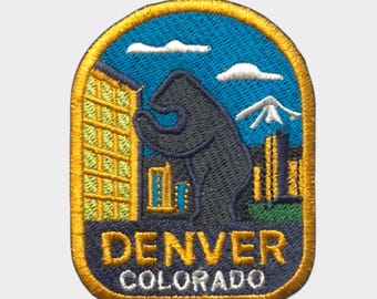 Denver Blue Bear Patch – Colorado Souvenir Travel Badge