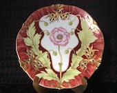 Antique Art Nouveau Plate one of the seldom Nymphenburg Poppy flower Plates rare pattern 599 from the World Exposition Paris 1900