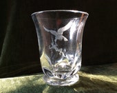 Vintage Scandinavian Art Deco Glass The seldom and genuine Ganymede with Falcon Vase by master Artist Edward Hald for Orrefors Sweden 1937s