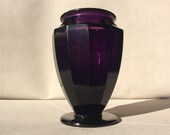 A Antique Cut Glass one of the seldom dark Amethyst glass Vase by Famous Moser Karlsbad with Josef Hoffmann 1920s