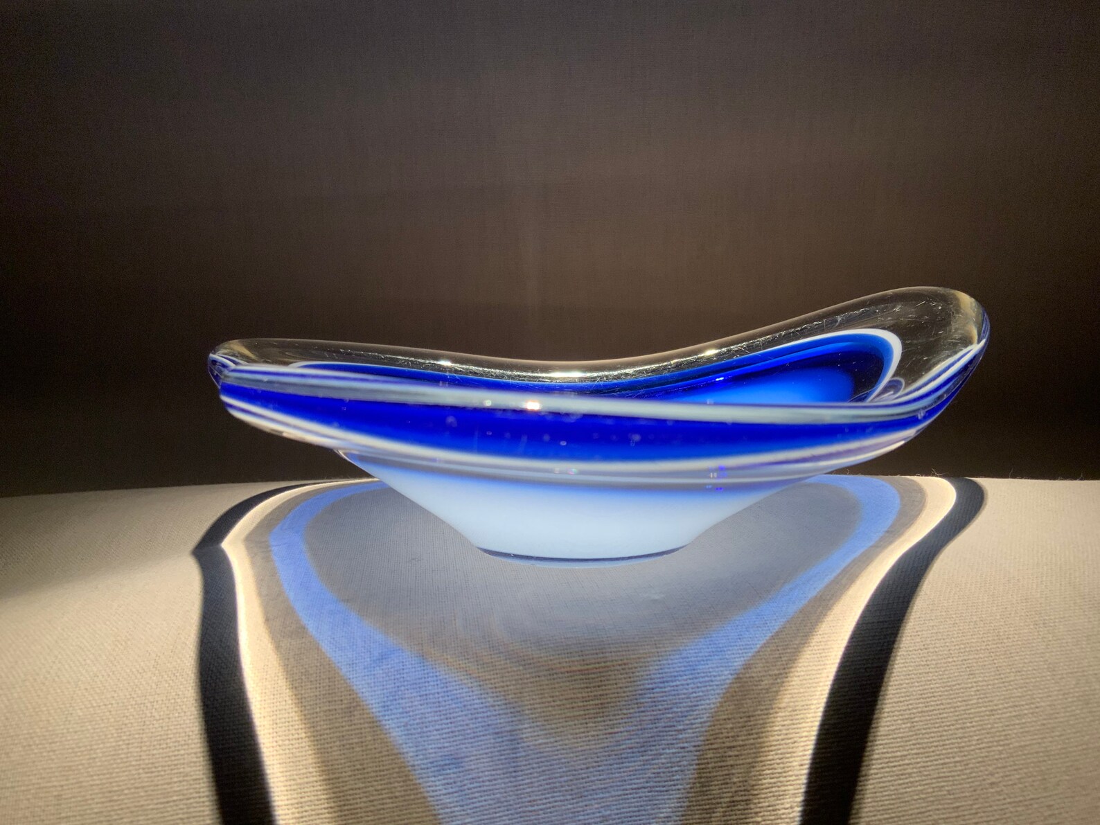 Paul Kedelv Flygsfors Sweden Glass Bowl Great Blue Wave 1950s Etsy