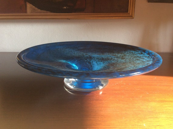 Vintage Scandinavian Art Glass Bowl By Master Artist Bertil Etsy