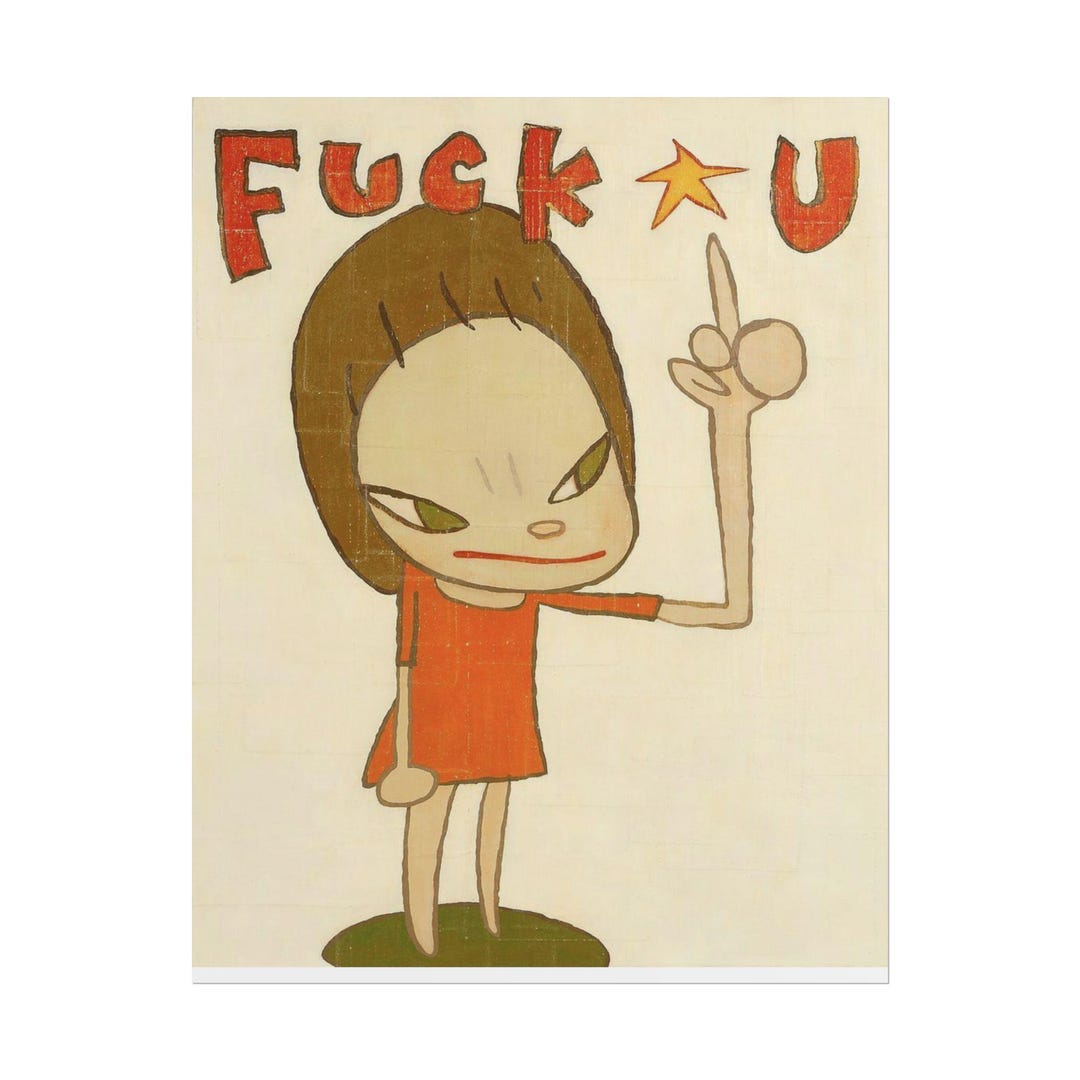 Angry Cartoon Girl F*** You Rolled Poster | Edgy Illustration Wall Art ...