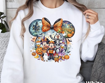 Sweat-shirt Mickey et ses amis pour Halloween, Sweat à capuche citrouille Disney pour Halloween, Cadeau Disney pour Halloween, T-shirt Disney pour Halloween