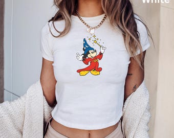 Sorcerer Mickey Disney Baby Tee, Classic Mickey Baby Shirt, Magic Kingdom Shirts, Y2k 90s Style Mickey Mouse Tee, Classic Mickey Baby Tee