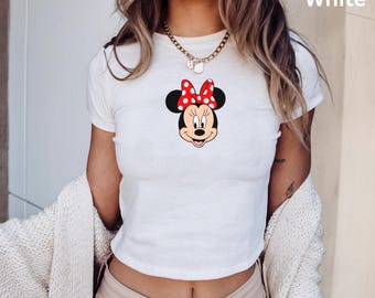 Minnie Mouse Disney Baby Tee, Classic Minnie Baby Shirt, Magic Kingdom Shirts, Y2k 90s Style Minnie Mouse Tee, Classic Minnie Baby Tee
