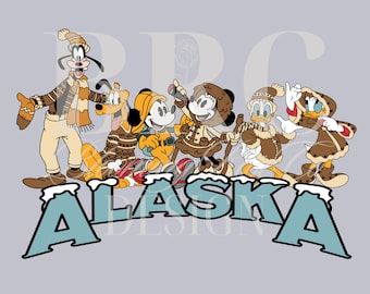 Fichier PNG Mickey et ses amis Croisière Disney en Alaska, fichier numérique Disney Alaska, PNG assorti pour toute la famille Disney Alaska, cadeau Croisière Disney en Alaska