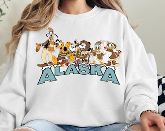 Mickey and Friends Disney Alaska Cruise Sweatshirt, Disney Alaska Hoodie, Disney Alaska Shirt, Disney Alaska Cruise Gift, Disney Outfit