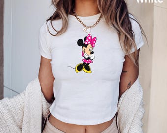Minnie Mouse Disney Baby Tee, Classic Minnie Baby Shirt, Magic Kingdom Shirts, Y2k 90s Style Minnie Mouse Tee, Classic Minnie Baby Tee