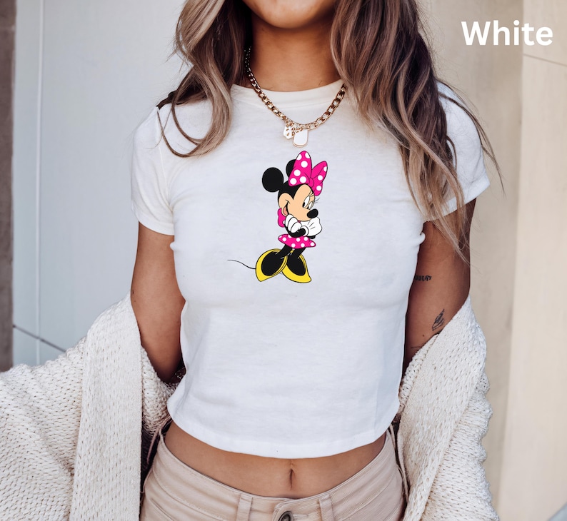 Minnie Mouse Disney Baby Tee, Classic Minnie Baby Shirt, Magic Kingdom Shirts, Y2k 90s Style Minnie Mouse Tee, Classic Minnie Baby Tee image 1