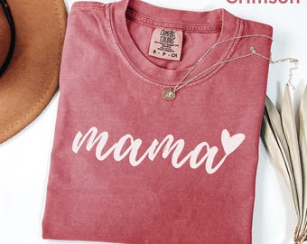 Mama Heart T-Shirt, Custom Mama Shirt, Gift for Mom, Mothers Day Gift, New Mom Shirt, Personalized Mama Tee, Comfort Colors® T-Shirt