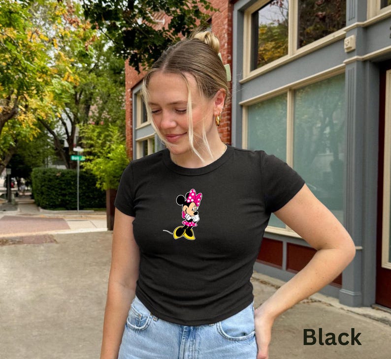Minnie Mouse Disney Baby Tee, Classic Minnie Baby Shirt, Magic Kingdom Shirts, Y2k 90s Style Minnie Mouse Tee, Classic Minnie Baby Tee image 5
