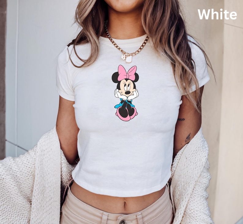 Minnie Mouse Disney Baby Tee, Classic Minnie Baby Shirt, Magic Kingdom Shirts, Y2k 90s Style Minnie Mouse Tee, Classic Minnie Baby Tee image 1