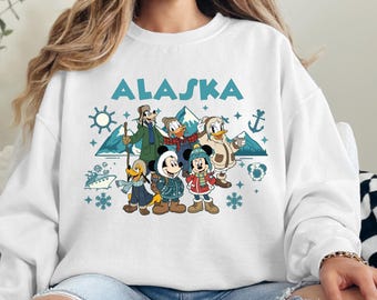Sweat-shirt Mickey et ses amis Disney Alaska Cruise, sweat à capuche Disney Alaska, chemise assortie pour la famille Disney Alaska, cadeau croisière Disney Alaska