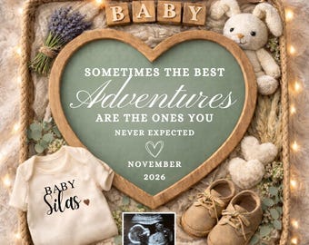 Adventure Pregnancy Announcement Digital, Outdoor Baby Reveal Canva, Modern Baby Announcement November 2026 Due Date, Instant Download