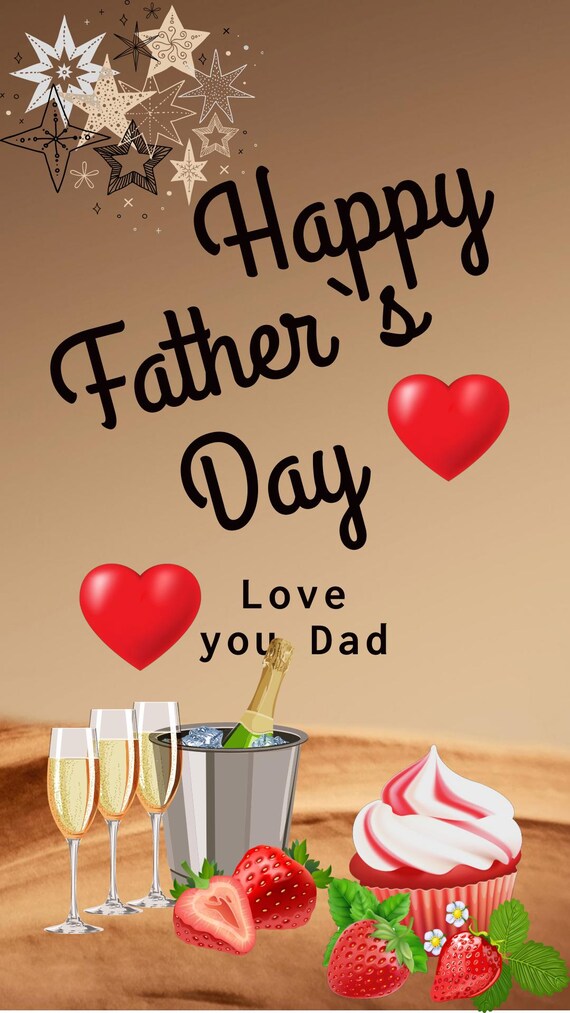 Instagram Father’s Day Video  Elegant Champagne & Sweet Dessert Aesthetic | Love You Dad | Emotional Gift | Story + Reels | 15 Sec