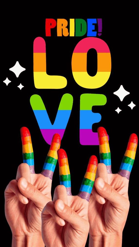 Pride Love Animated Video | Rainbow Peace Hands Reel (Digital Download)