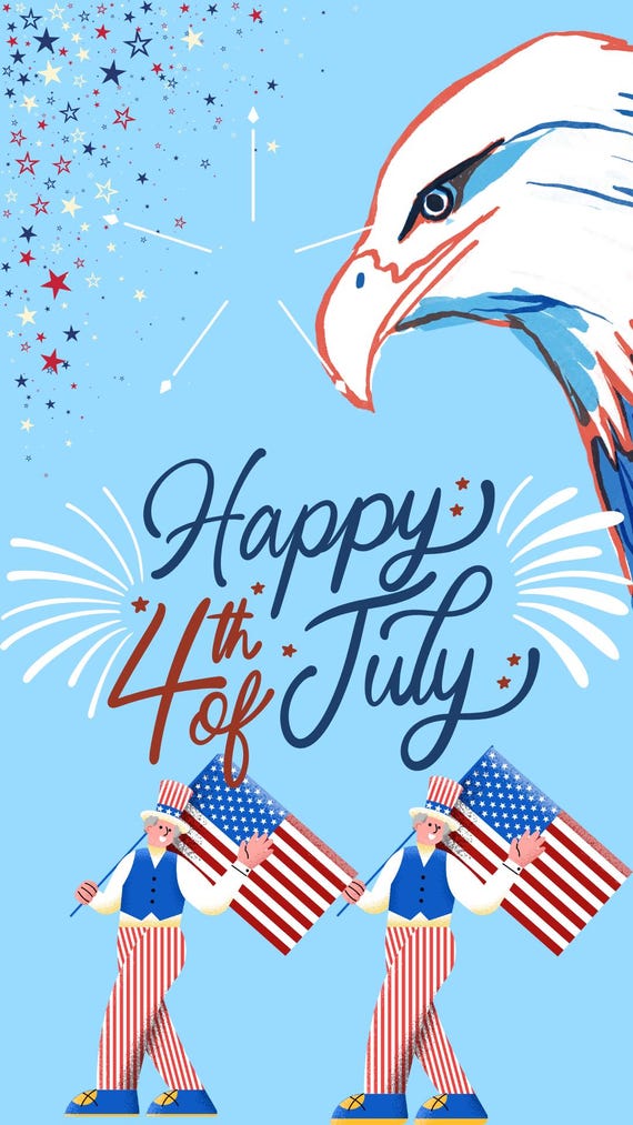 Animated Happy 4th of July Video Card | American Eagle Independence Day Reel Patriotic USA Animation Fireworks Sound 15 Sec Digital Download