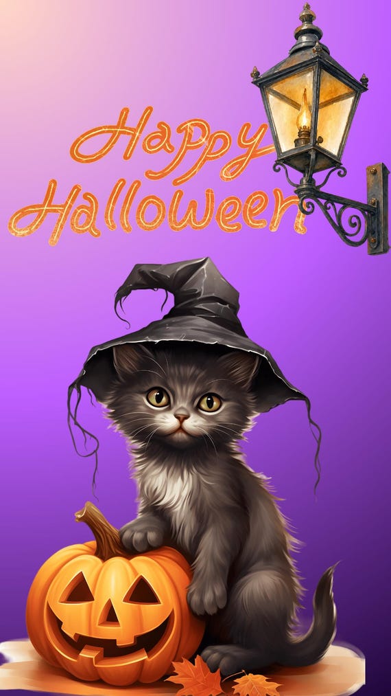 Halloween Animated Reel | Witch Cat, Haunted House (15 Sec MP4)