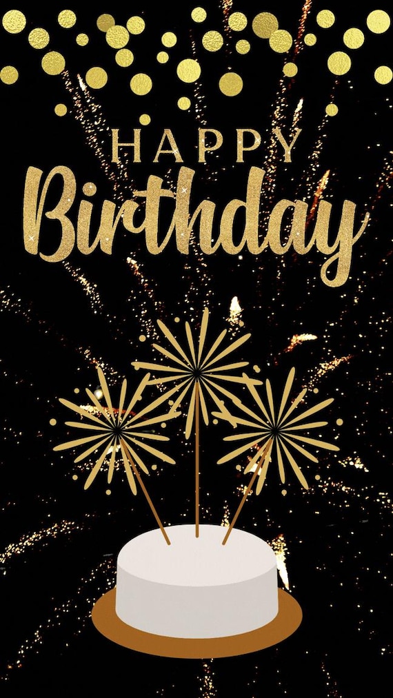 Luxury Happy Birthday Animated Video | Elegant Birthday Instagram Story | Gold Fireworks Birthday Reel | Digital Download Greeting