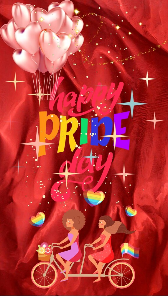 Animated Pride Day Video – Rainbow Hearts, LGBT Birthday Reel (Digital Download)