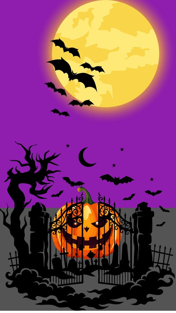 Halloween Animated Reel | Haunted Pumpkin Graveyard + Spooky Castle | Flying Bats | Happy Halloween MP4 | 15 Sec