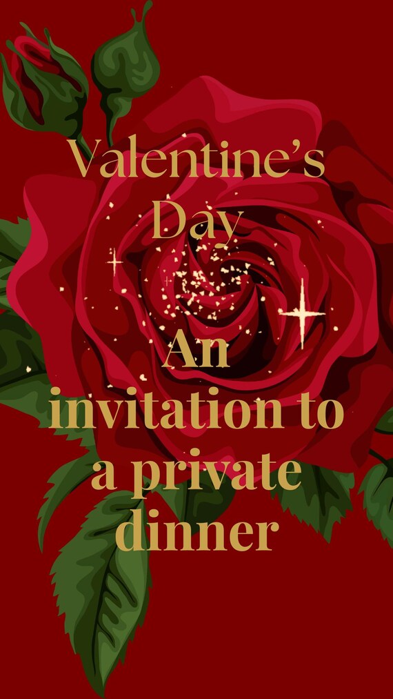 Valentine’s Day Dinner Invitation – Romantic Rose Design
