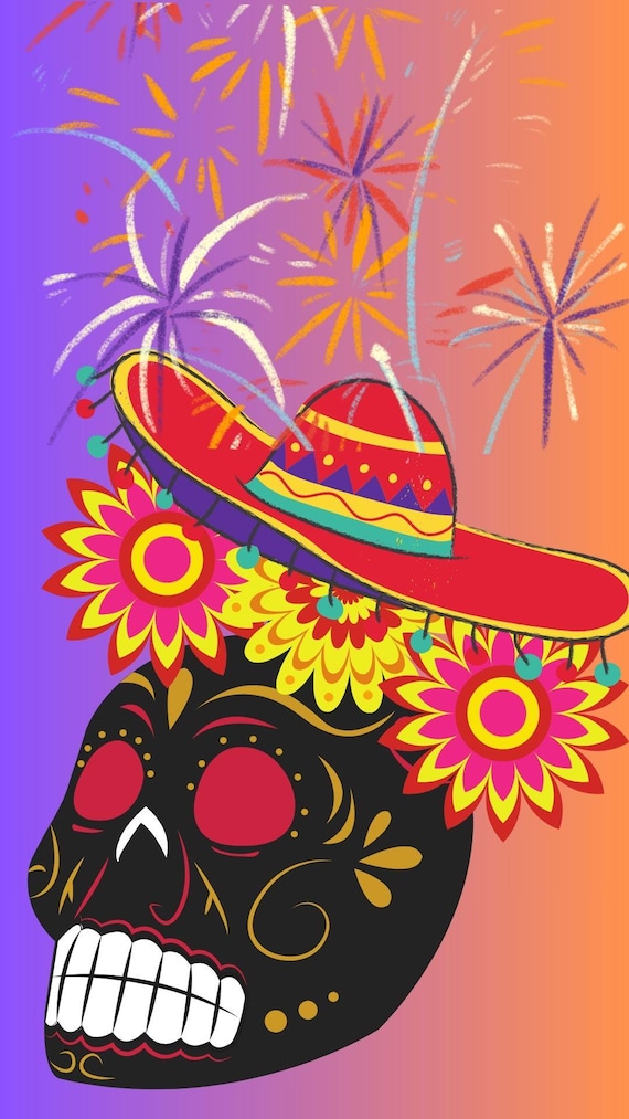 Dia de los Muertos Animated Reel, Sugar Skull & Mexican Day of the Dead Video, 15 Sec Digital Download