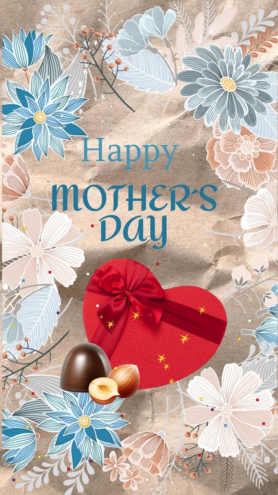Instagram Story + Reels Happy Mother’s Day Video 15 Sec Download Gift Elegant Floral & Gift Animation | Stylish  Minimal Design Soft Mom