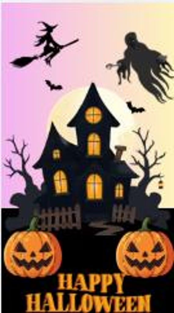 Halloween Animated Reel, Undead Graveyard + Witch Haunted House, Ghosts & Pumpkins, 15 Sec Video