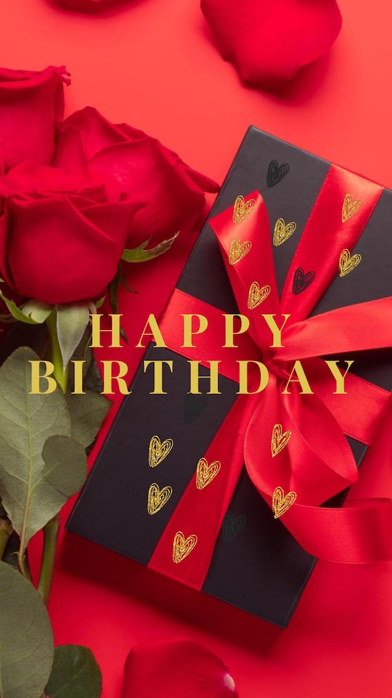 Luxury Happy Birthday Animated Video | Elegant Roses Gift Reel | Instagram Story Birthday Greeting