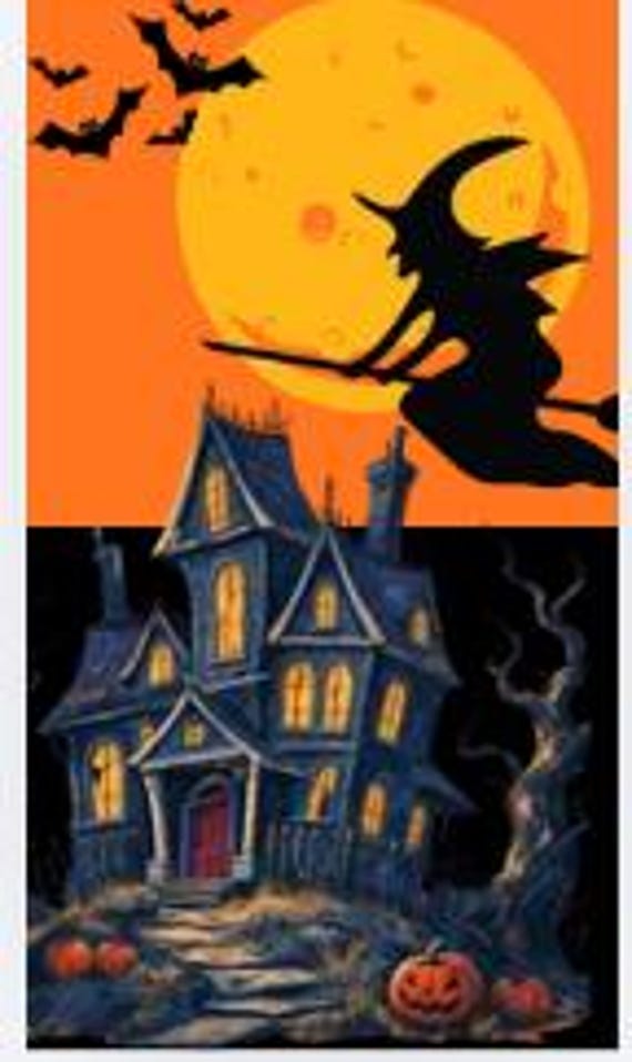 Halloween Animated Reel, Spooky Haunted House & Black Cat Video, 15 Sec Halloween Animation, Digital MP4 Download